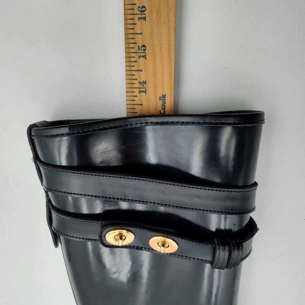 COACH Rain Boots Tall Women Shoes Black Size 10B 40 260(1.5) SEE BCL.0ME-00 - Picture 12 of 16